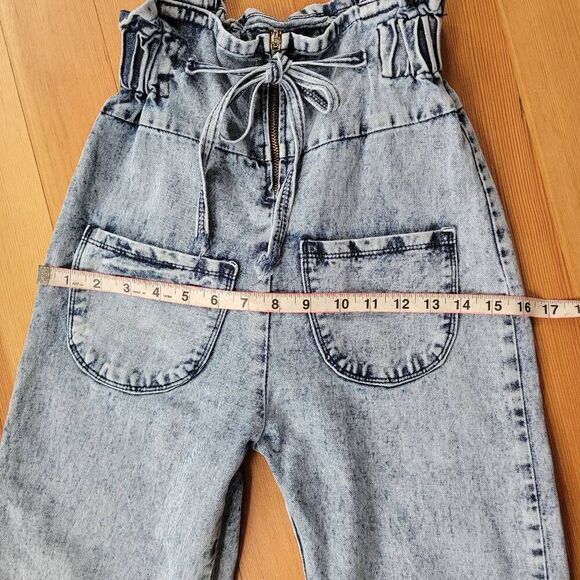 Vintage overalls light wash bow detail preppy gorpcore cottage boho - Picture 7 of 9